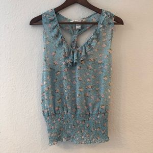 Floral and polka dot top